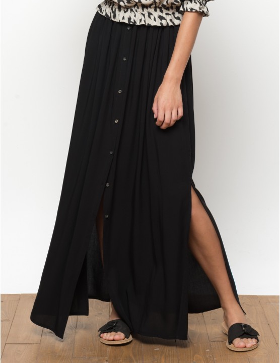 BAWI falda larga con botones - BLACK - RESET PRIORITY